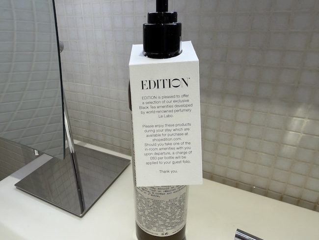 London EDITION Le Labo toiletries.