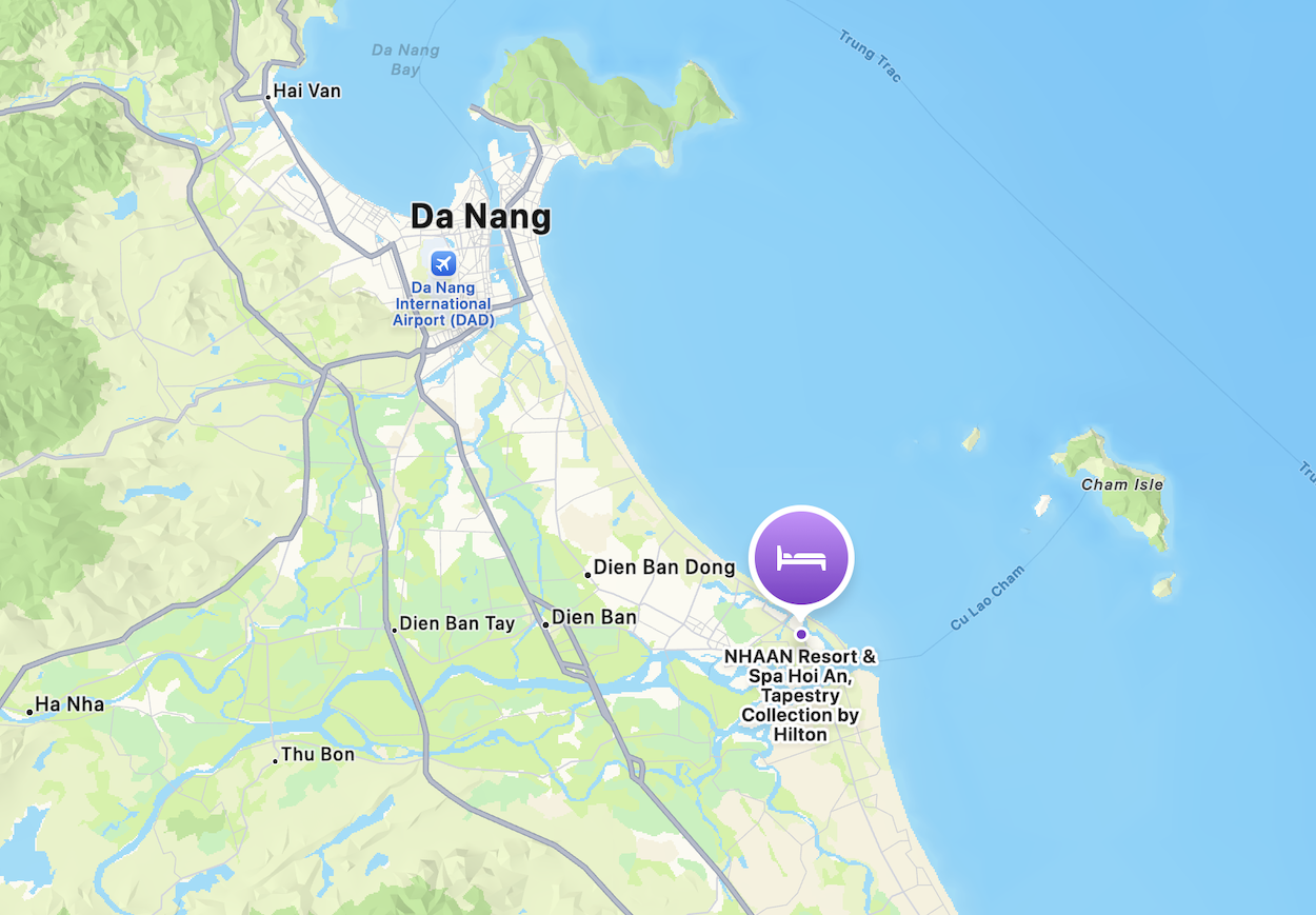 NHAAN Resort and Spa Location Map.