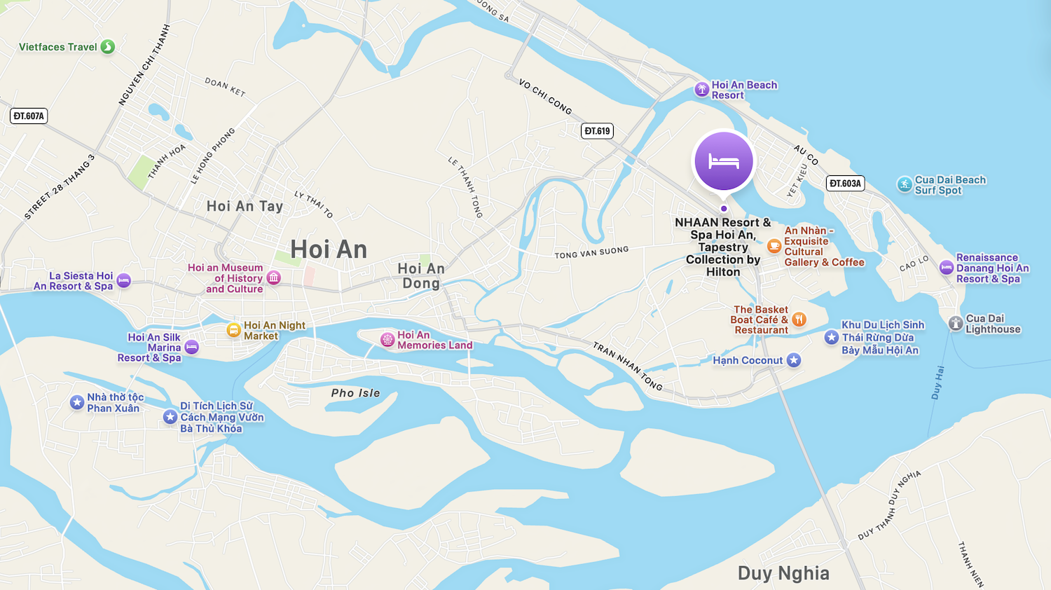NHAAN Resort and Spa Location Map.