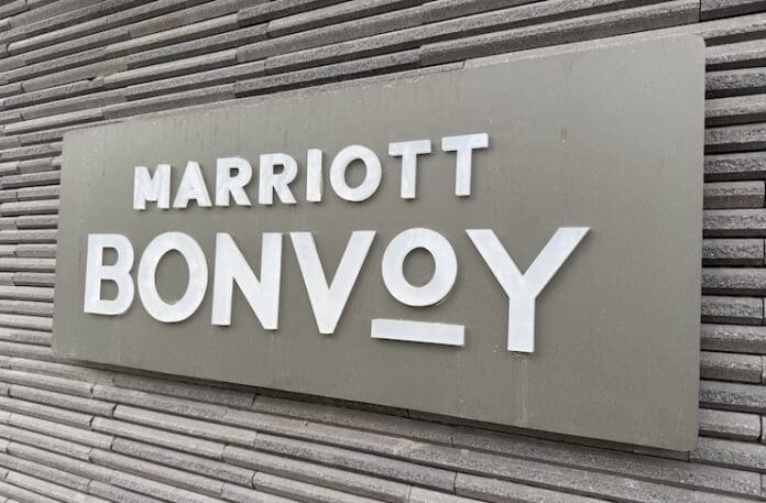 A Marriott Bonvoy sign.
